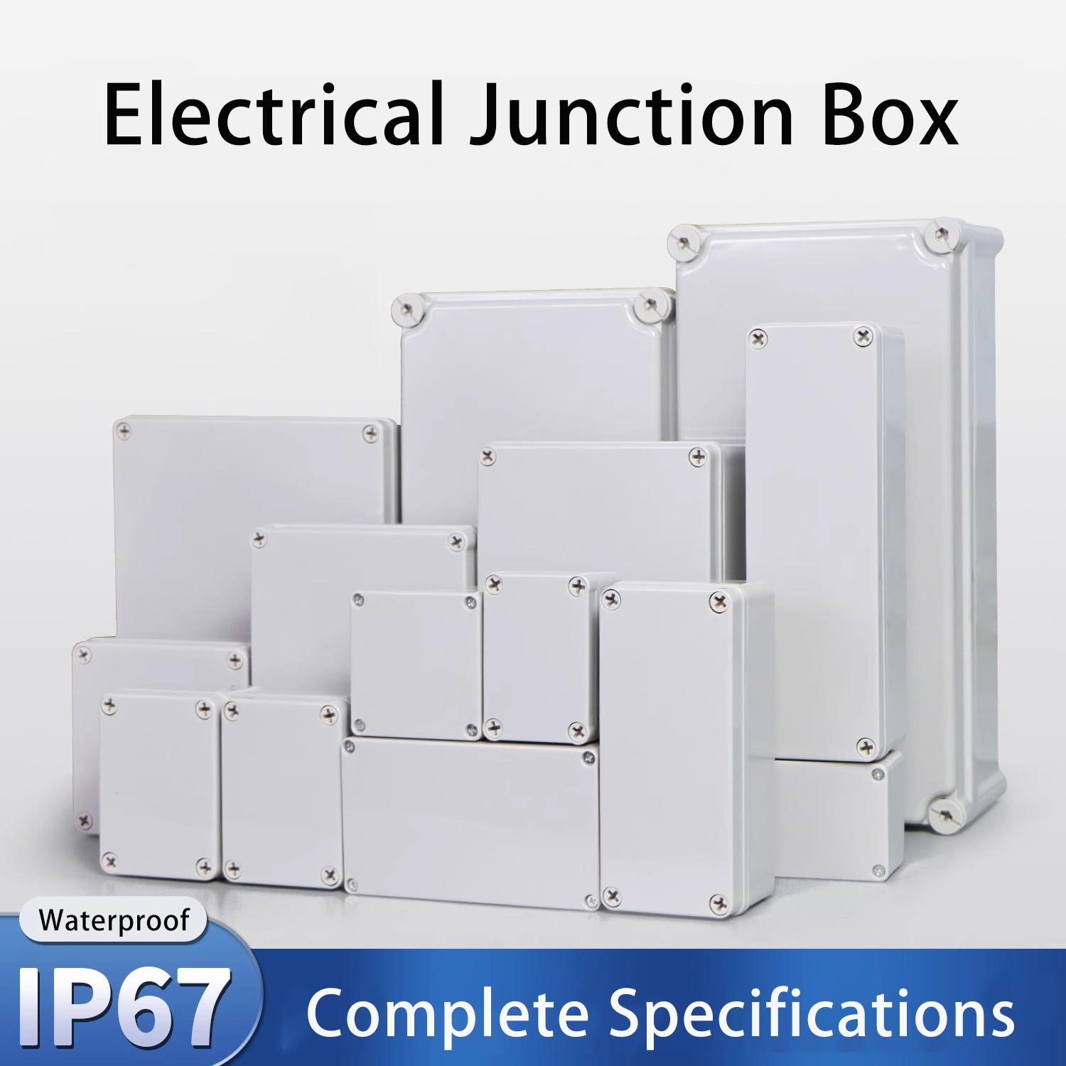 Outdoor Power Junction - IP67 رمادي/غطاء شفاف في الهواء الطلق