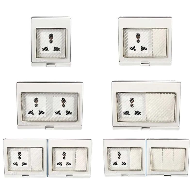 Outdoor Kitchen Power Outlet - مقبس حائط عالمي مقاوم للماء أبيض