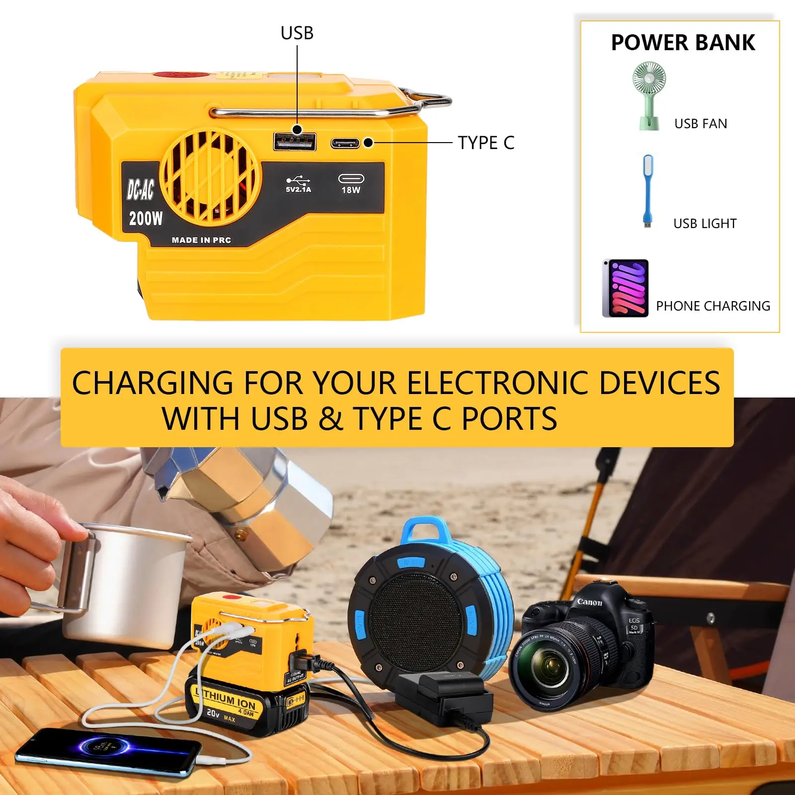 مولد طاقة للتخييم في الهواء ال - مراجعة Outdoor Power Inverter وسعره