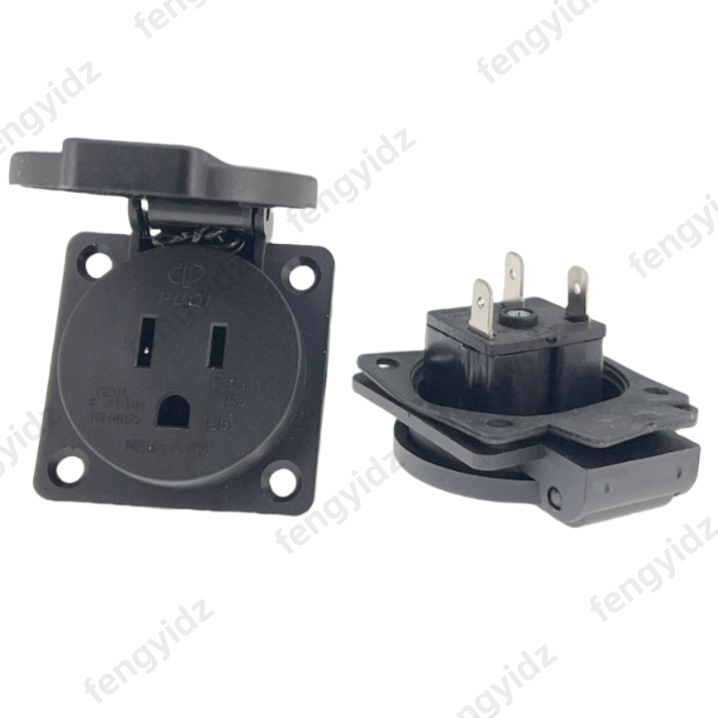 أسود 125 فولت 15A 20A IP44 CE  - مراجعة Outdoor Power Outlet Waterproof وسعره