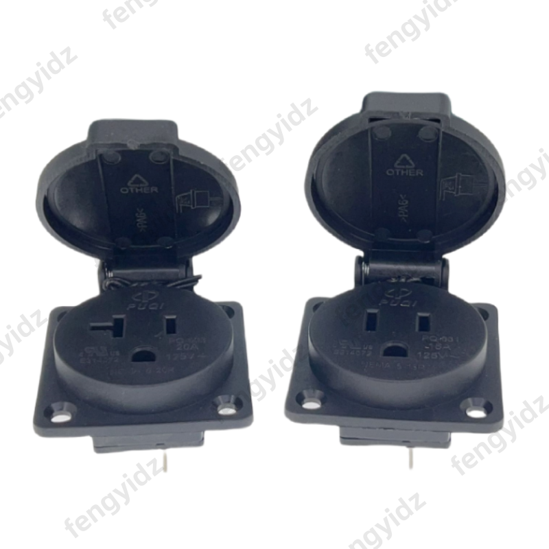 أسود 125 فولت 15A 20A IP44 CE  - مراجعة Outdoor Power Outlet Waterproof وسعره