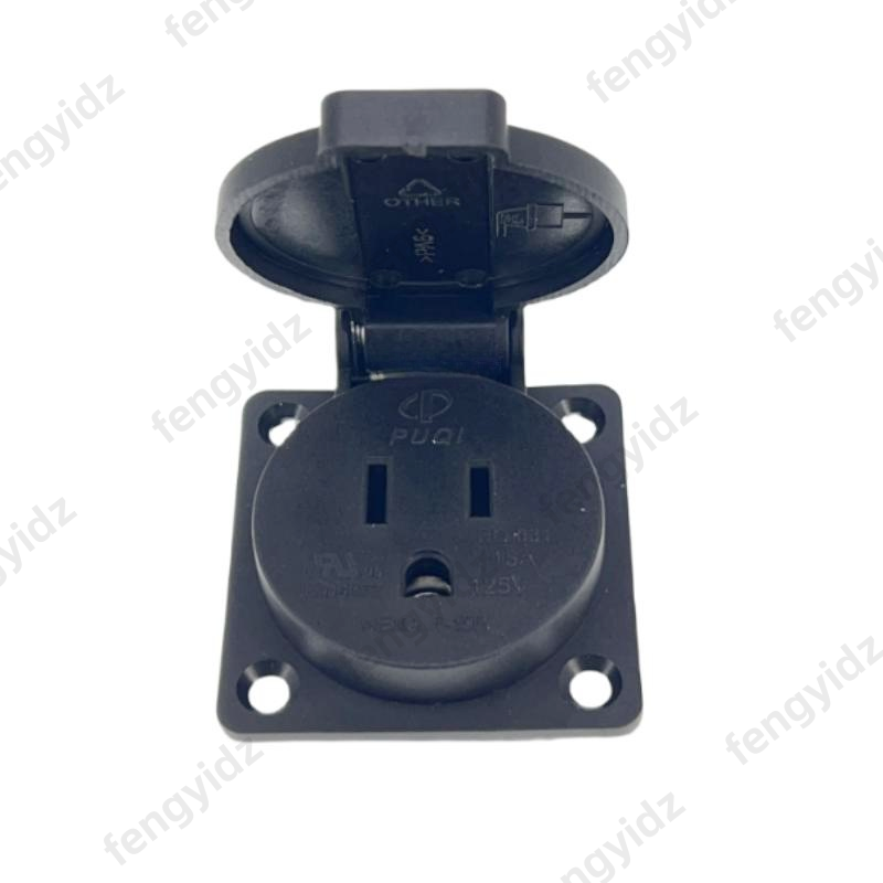 أسود 125 فولت 15A 20A IP44 CE  - مراجعة Outdoor Power Outlet Waterproof وسعره