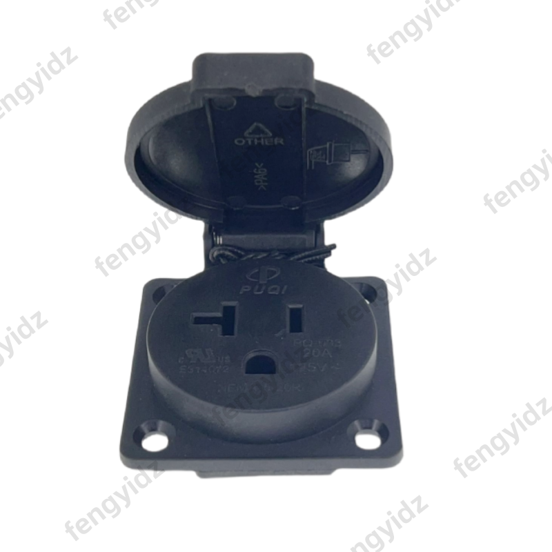 أسود 125 فولت 15A 20A IP44 CE  - مراجعة Outdoor Power Outlet Waterproof وسعره