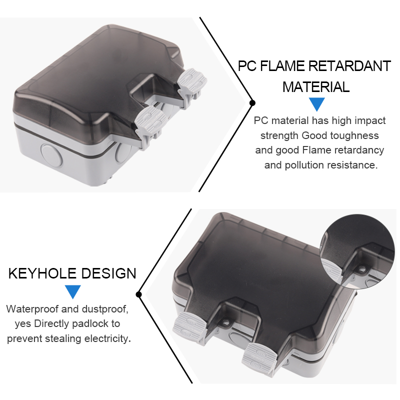 IP66 الاتحاد الأوروبي ألمانيا  - مراجعة Outdoor Power Outlet Waterproof وسعره