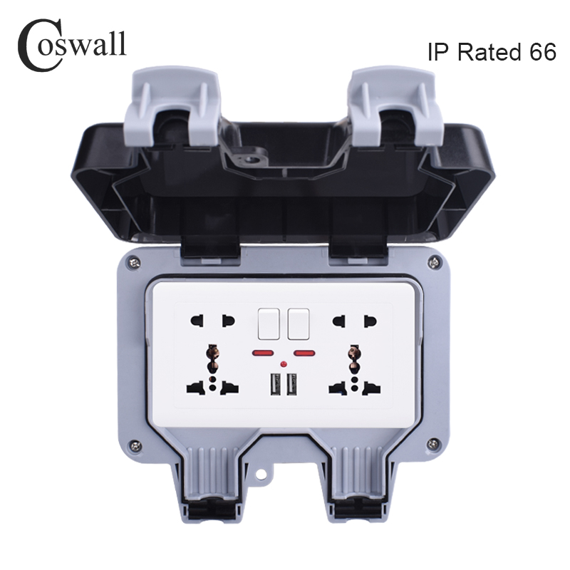 Coswall-مقبس حائط مقاوم للماء  - مراجعة Outdoor Power Outlet Waterproof وسعره