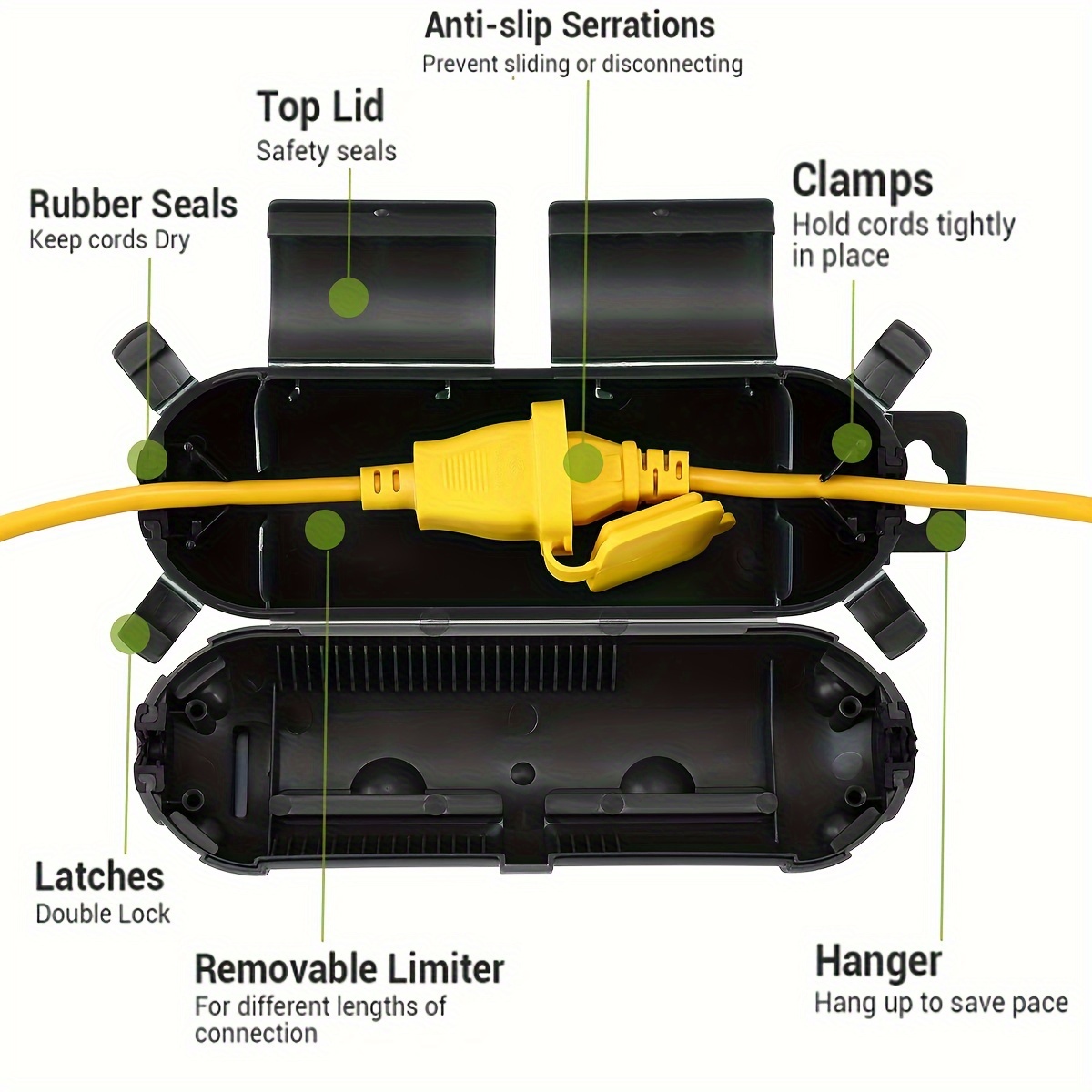 غطاء أمان واقٍ لتوصيل سلك التم - مراجعة Outdoor Power Hub وسعره