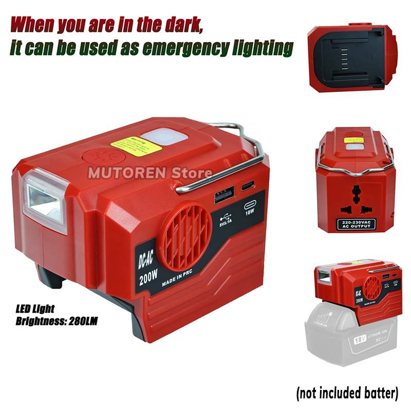 محول طاقة محمول مع إضاءة ليد ، - مراجعة Outdoor Power Inverter وسعره