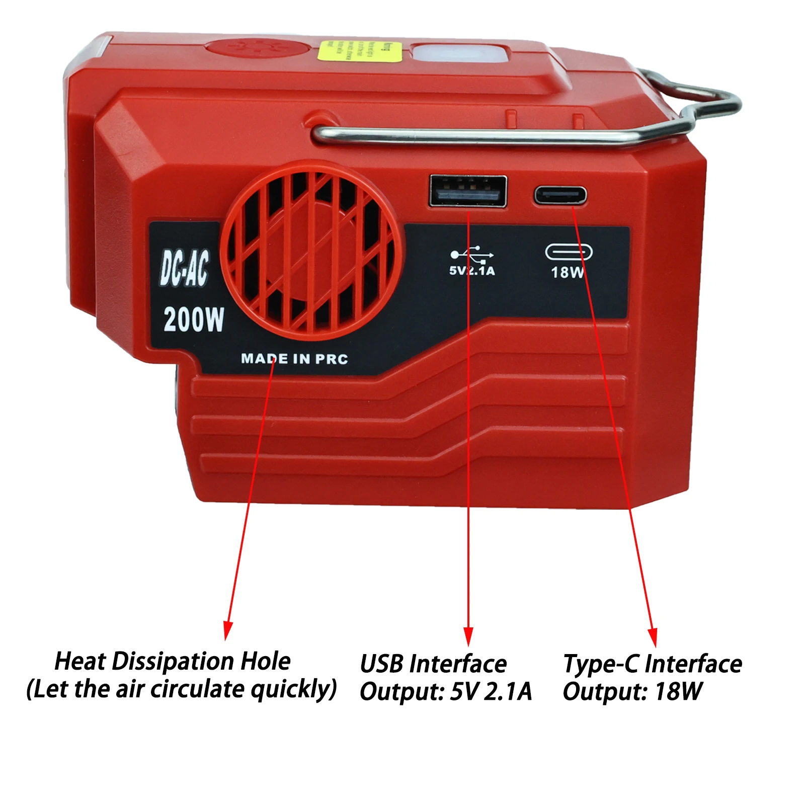 محول طاقة محمول مع إضاءة ليد ، - مراجعة Outdoor Power Inverter وسعره