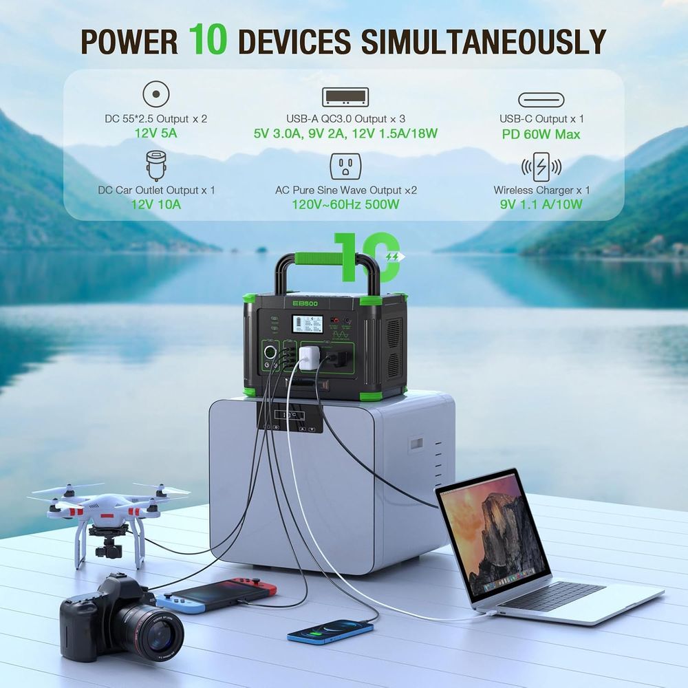 محطة طاقة محمولة بقدرة 500 واط - مراجعة Outdoor Power Outlet وسعره