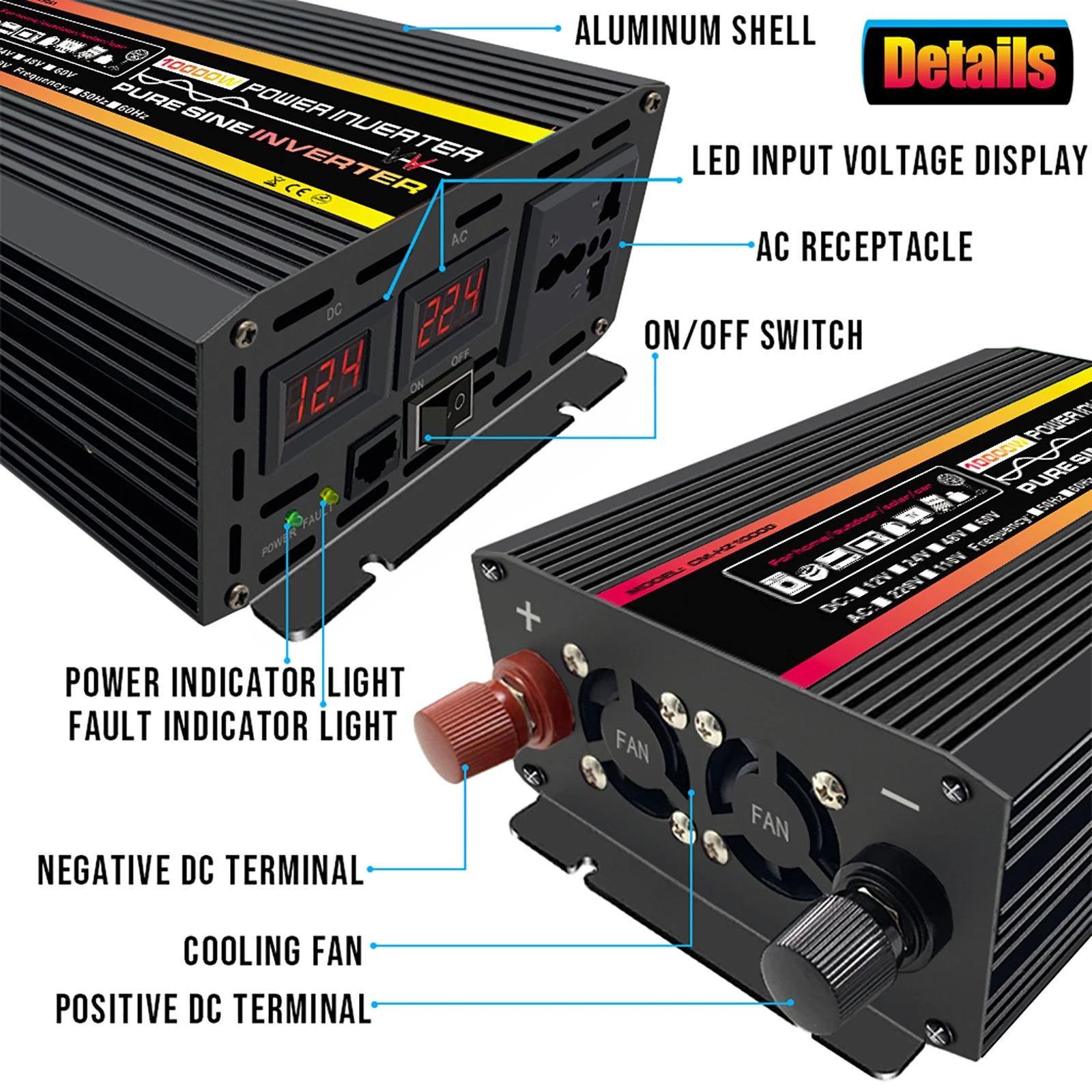 محول طاقة موجة جيبية نقية مع أ - مراجعة Outdoor Power Inverter وسعره